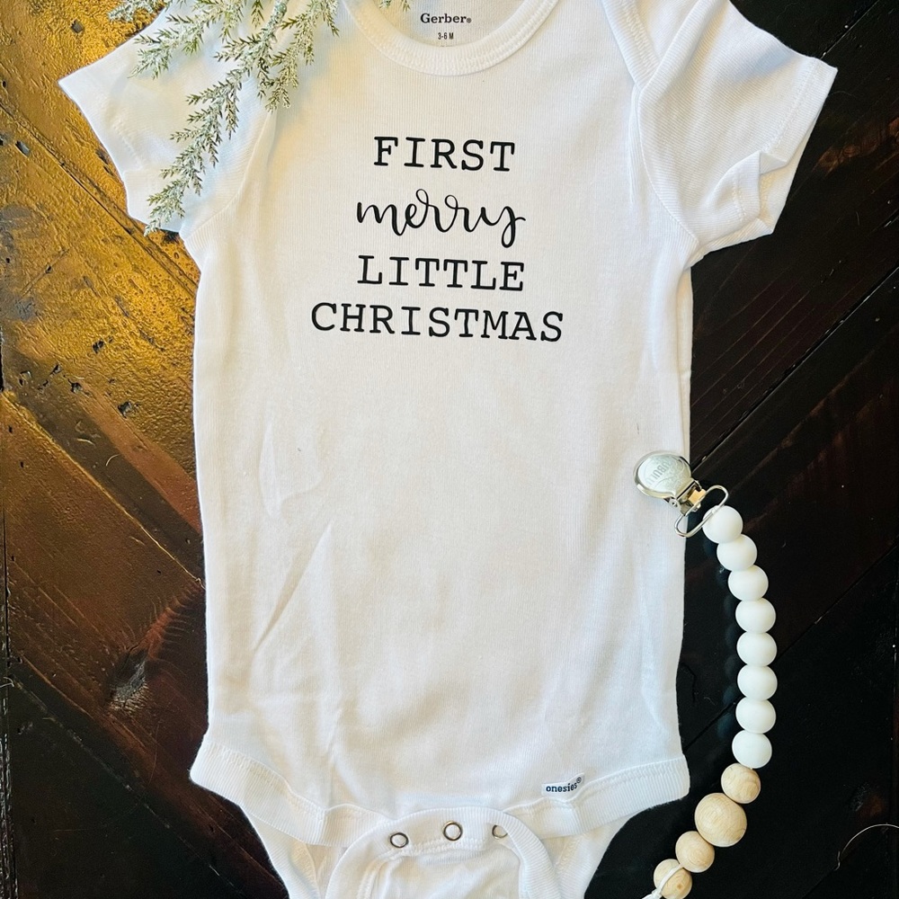First merry little Christmas onesie